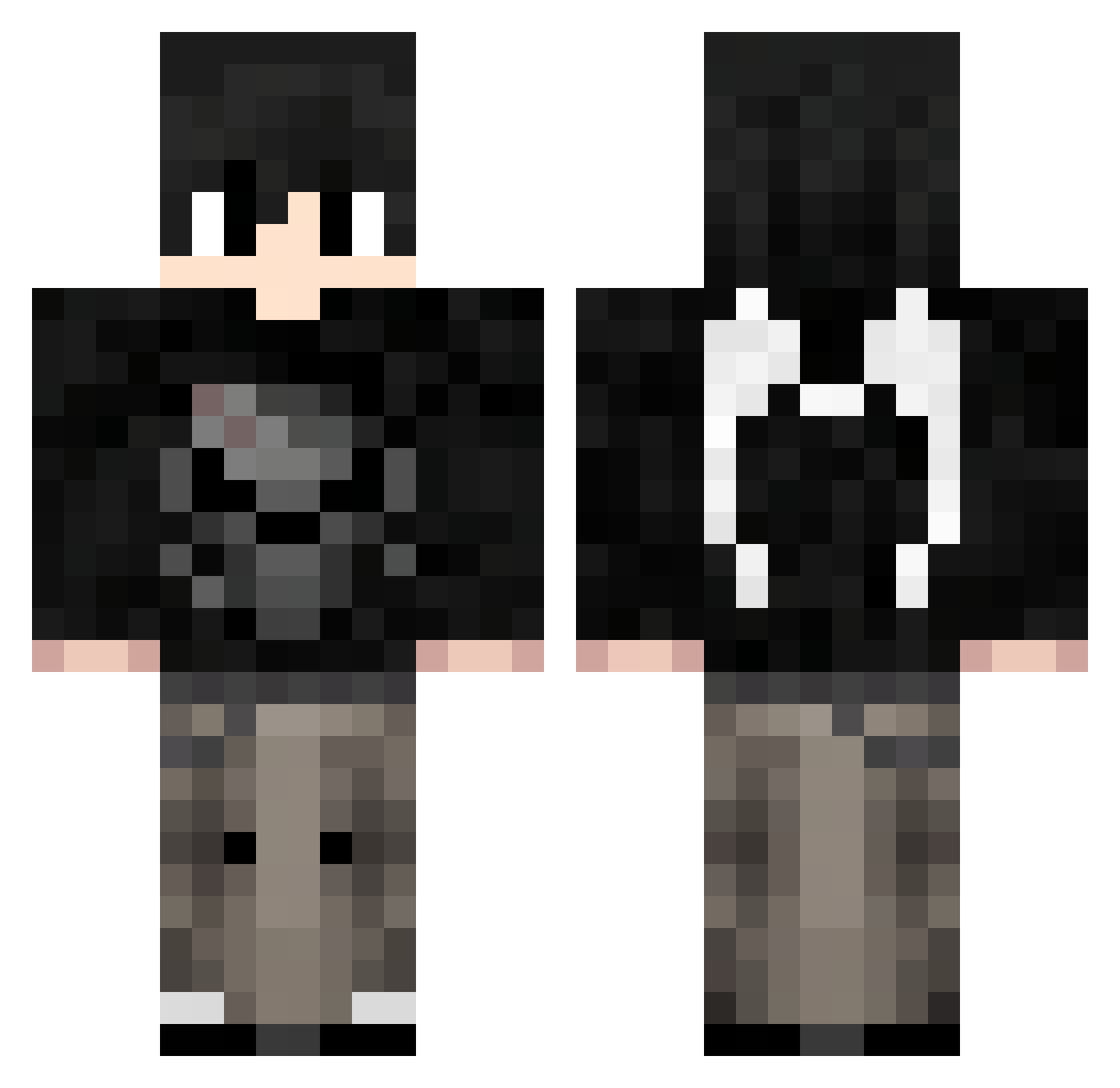 Unimaginablle Minecraft skin, front and back view