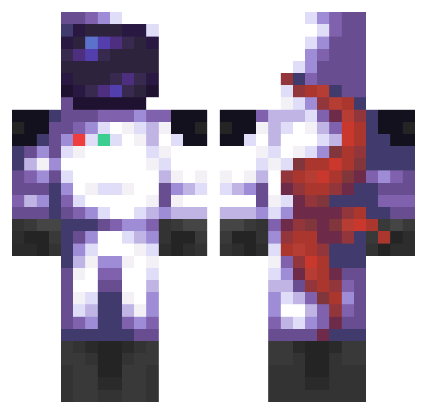 Krusty_Sock Minecraft skin, front and back view