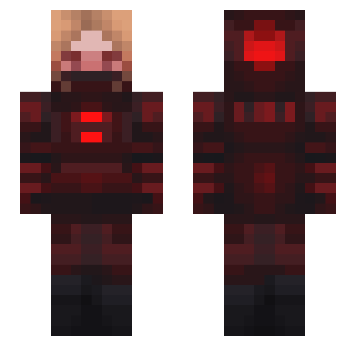 Jaclin Minecraft skin, front and back view