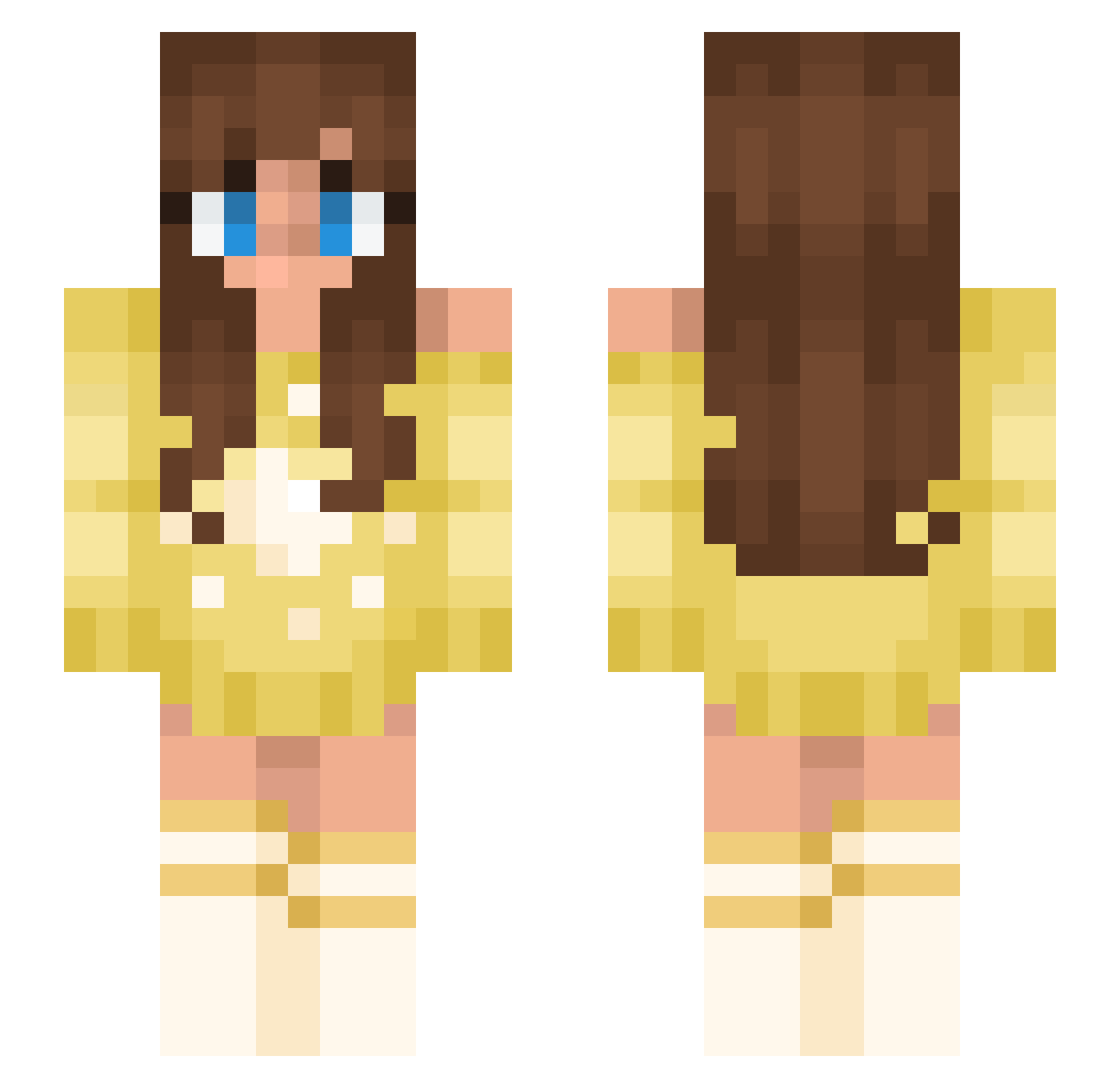 Emma474 Minecraft skin, front and back view