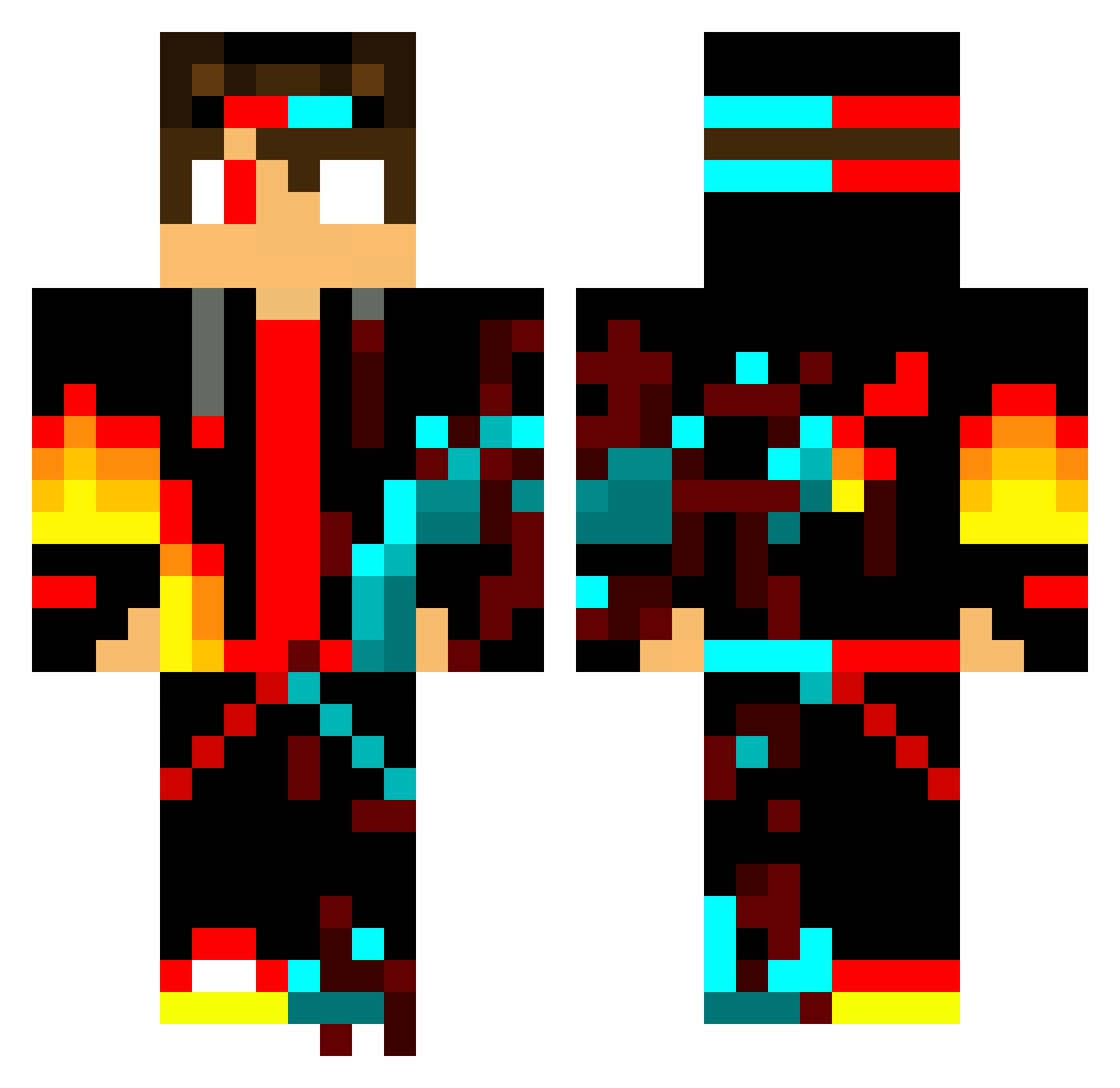 HerobrineGOD1437 Minecraft skin, front and back view