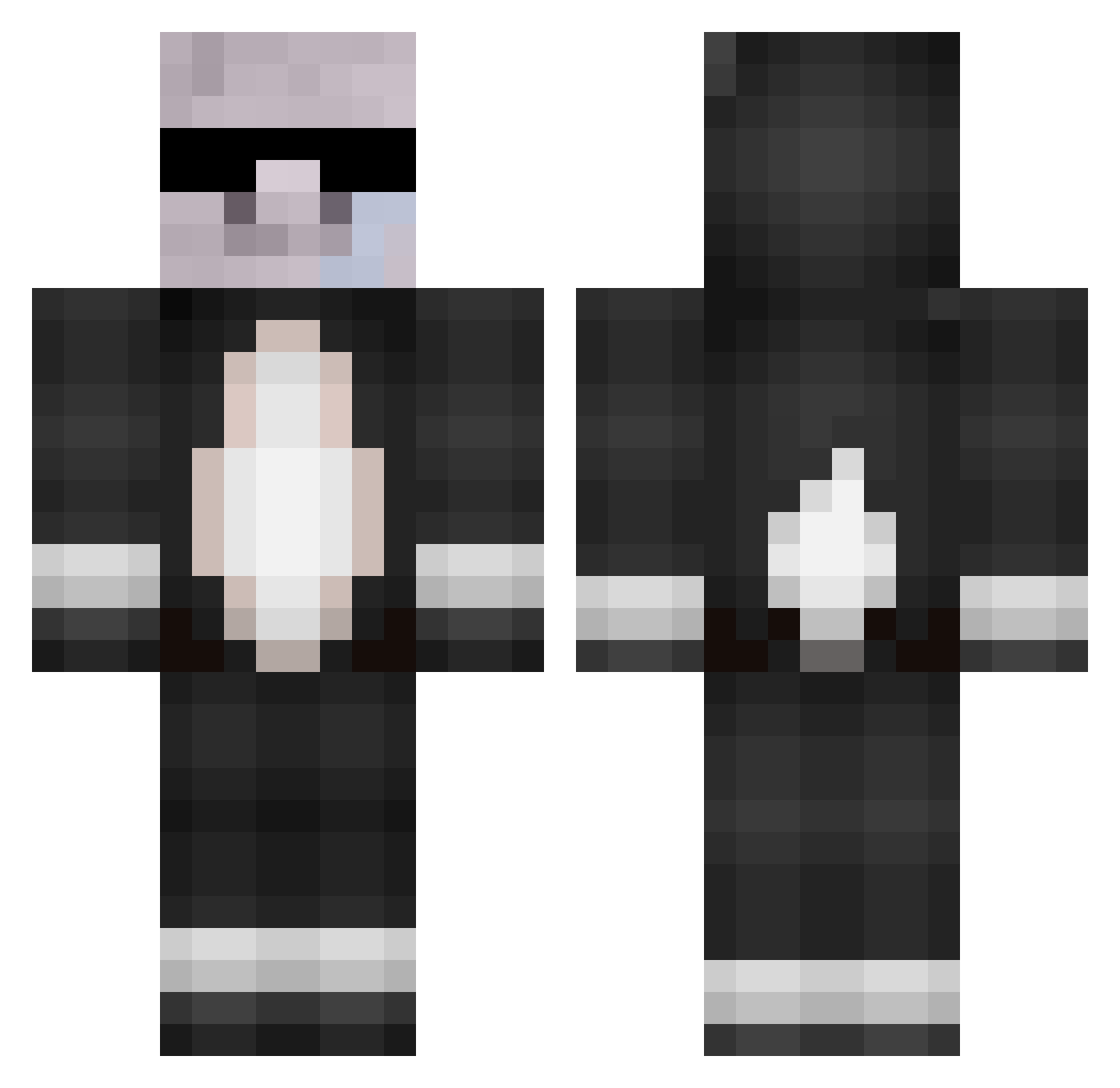 Kermik Minecraft skin, front and back view