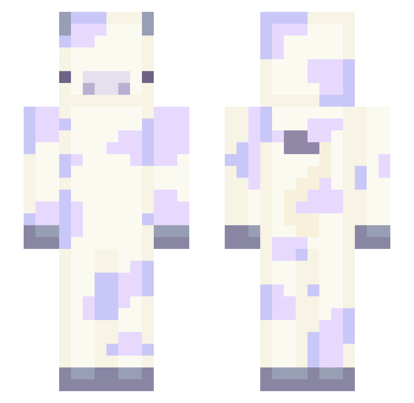TechBW Minecraft skin, front and back view