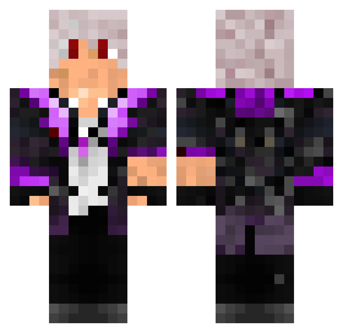 Sauterne Minecraft skin, front and back view
