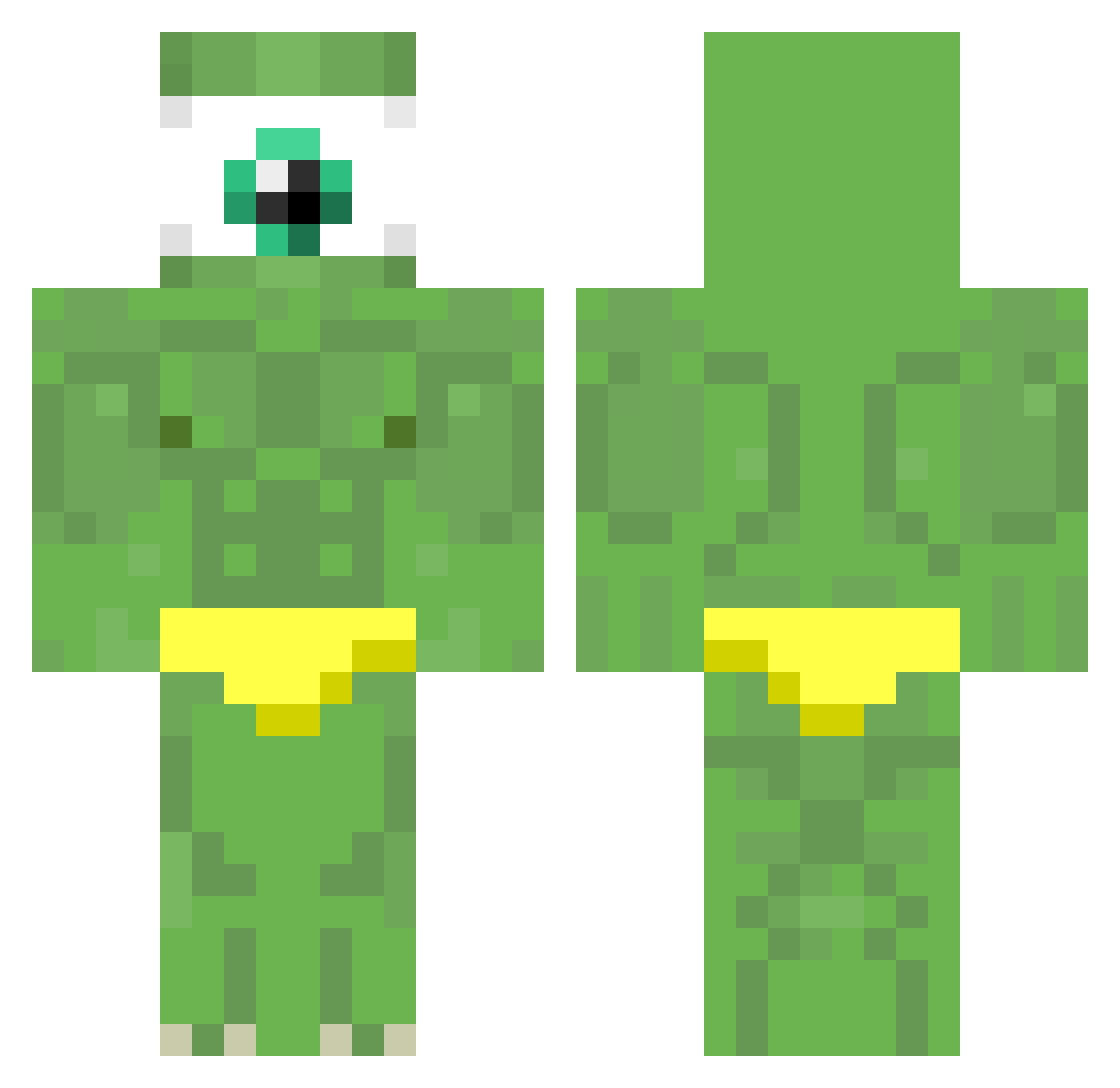 wazowskymike Minecraft skin, front and back view