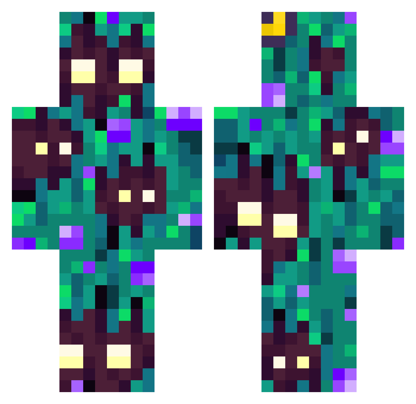 Sidernk Minecraft skin, front and back view