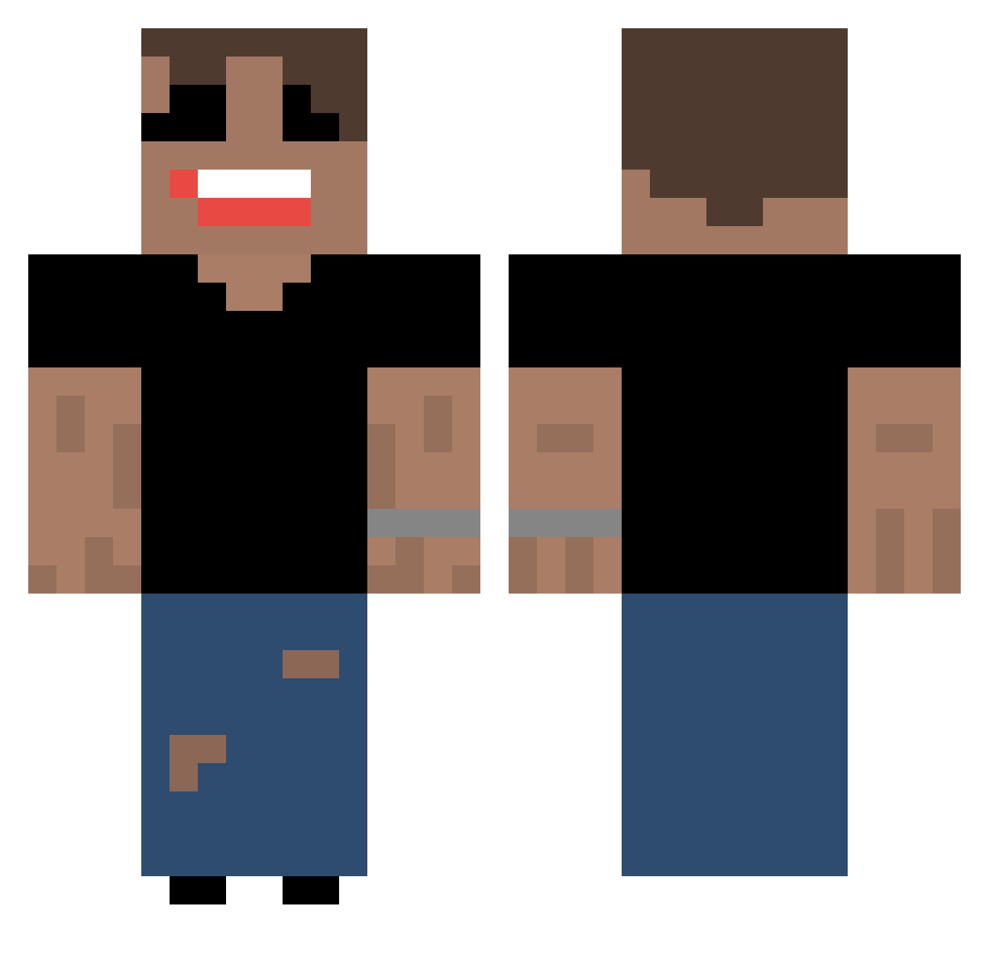 Bennosz Minecraft skin, front and back view