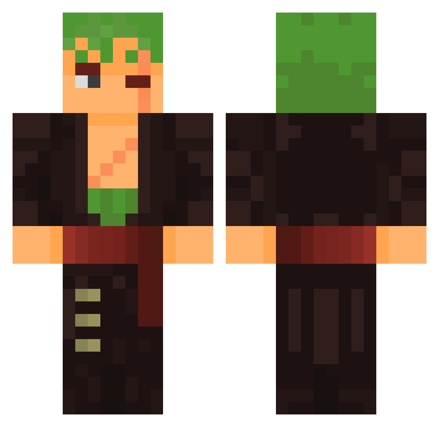 PatrickMigz Minecraft skin, front and back view