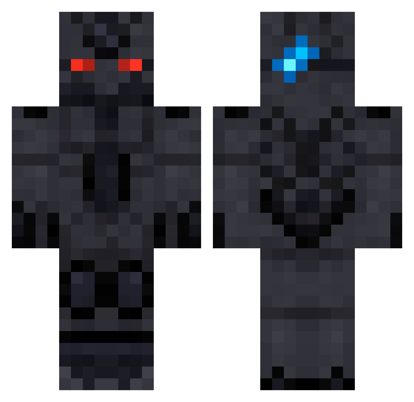 Blud0O Minecraft skin, front and back view