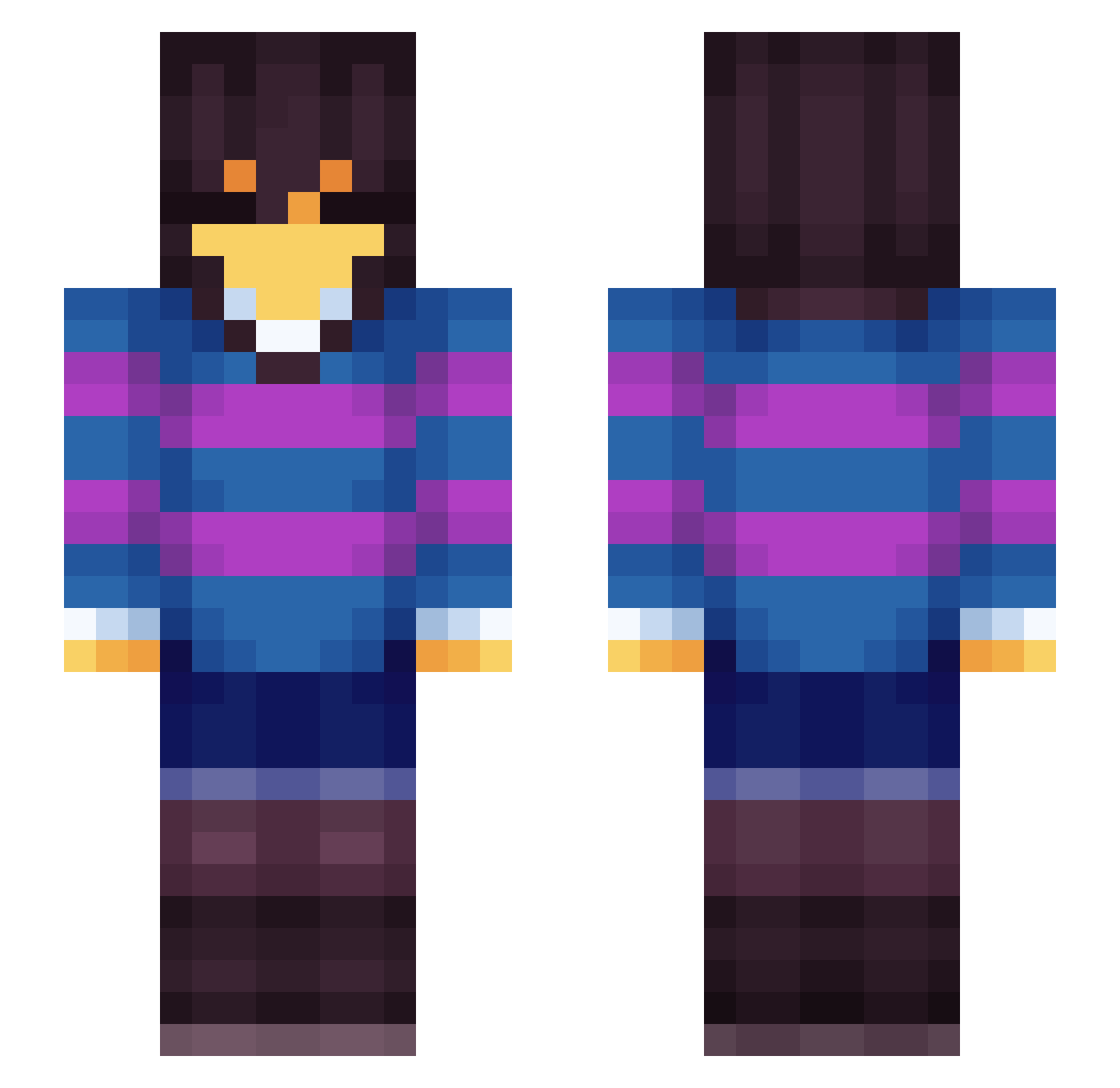 maxpvp1 Minecraft skin, front and back view