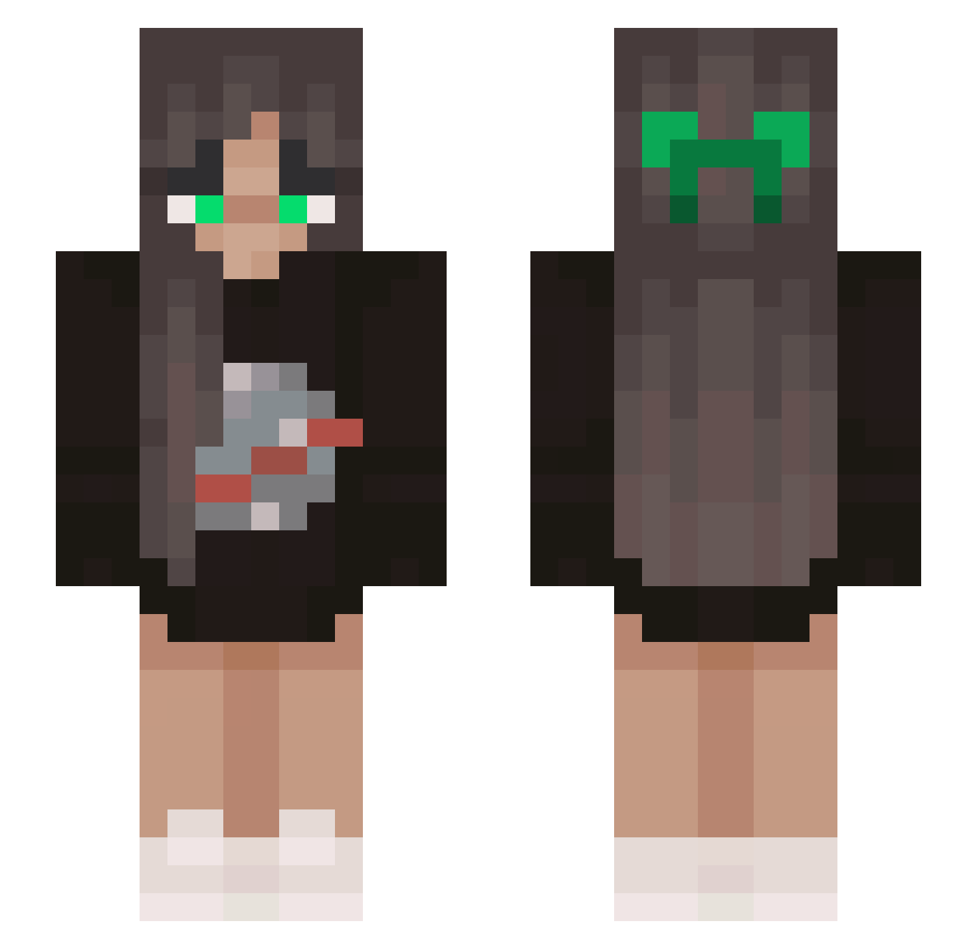 gameless Minecraft skin, front and back view