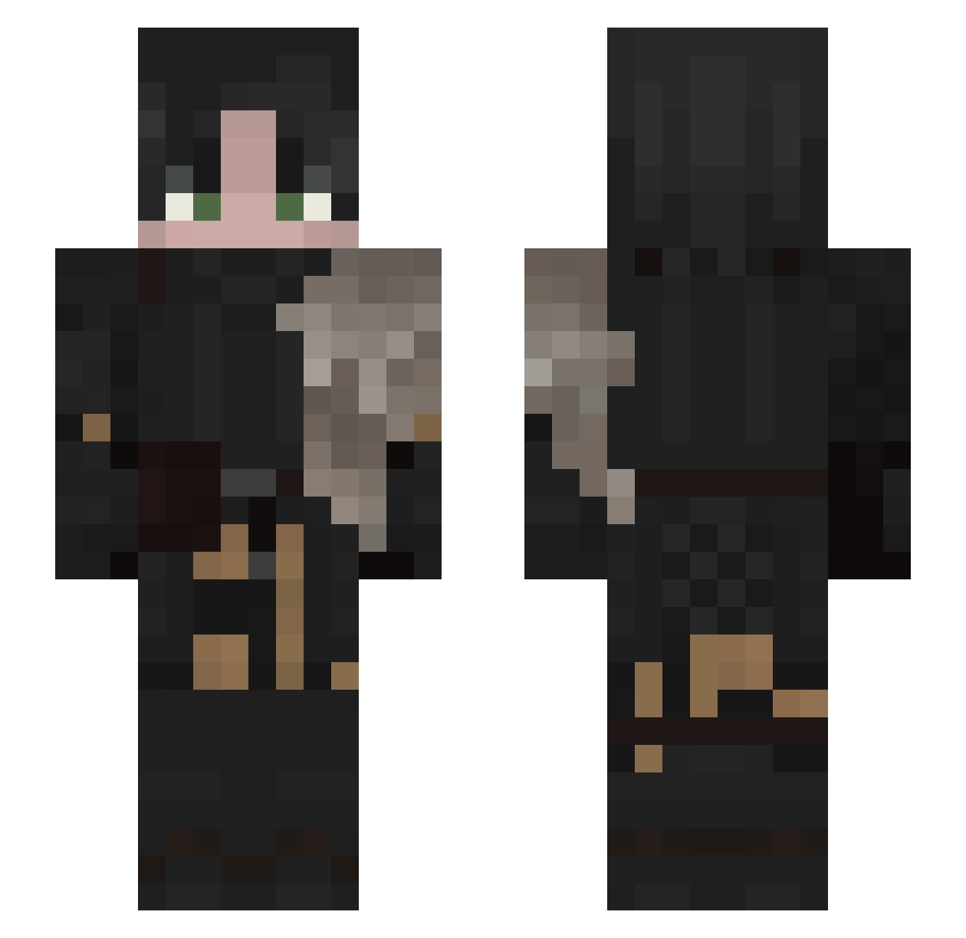 Arujin Minecraft skin, front and back view