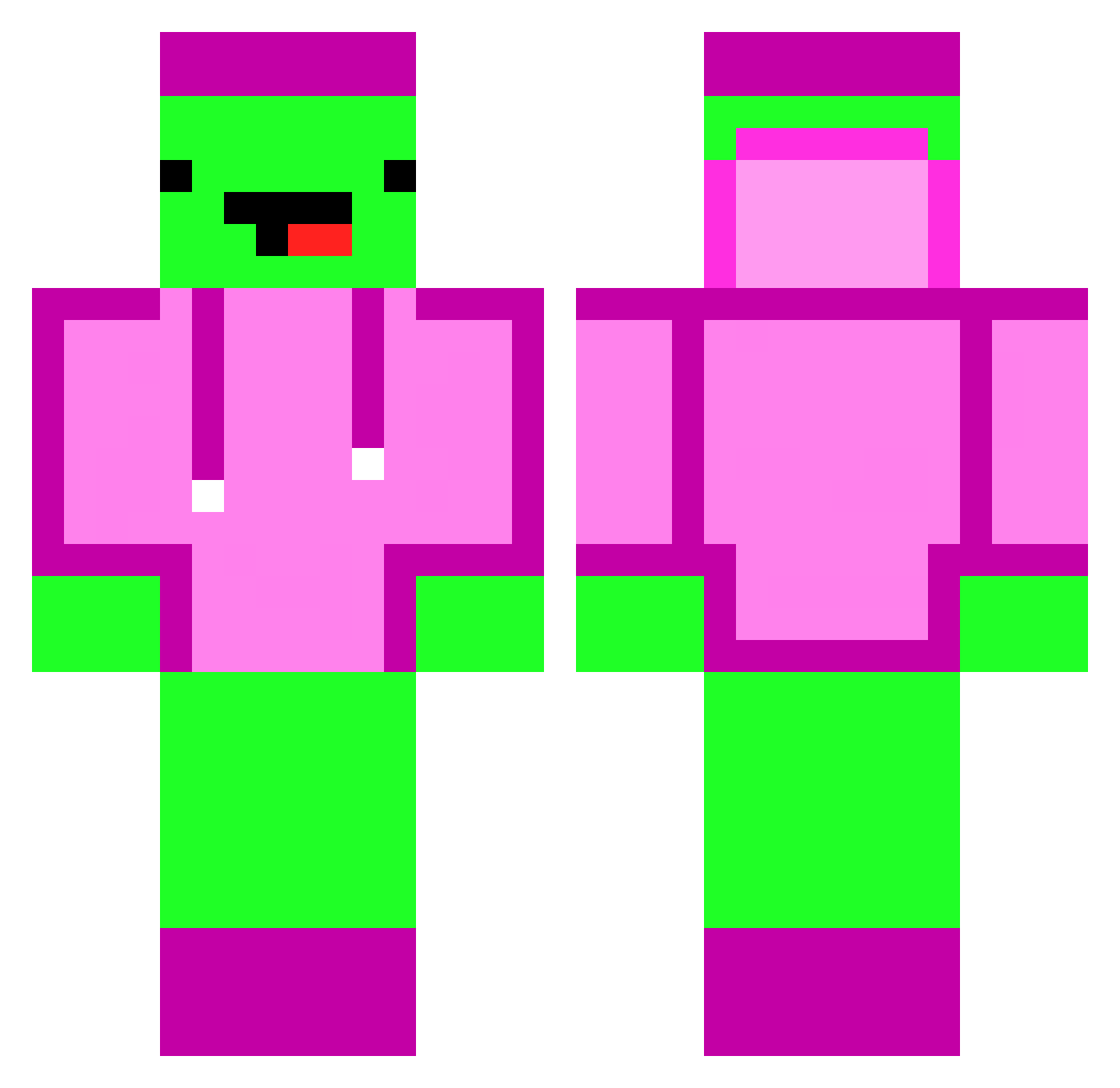 Instincty Minecraft skin, front and back view