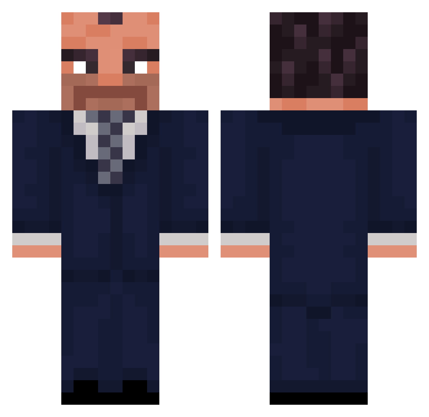 Aren236 Minecraft skin, front and back view