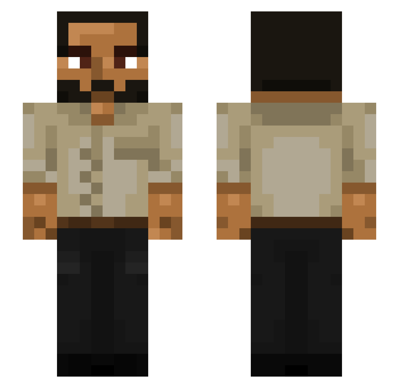 LouisXIVGaming Minecraft skin, front and back view