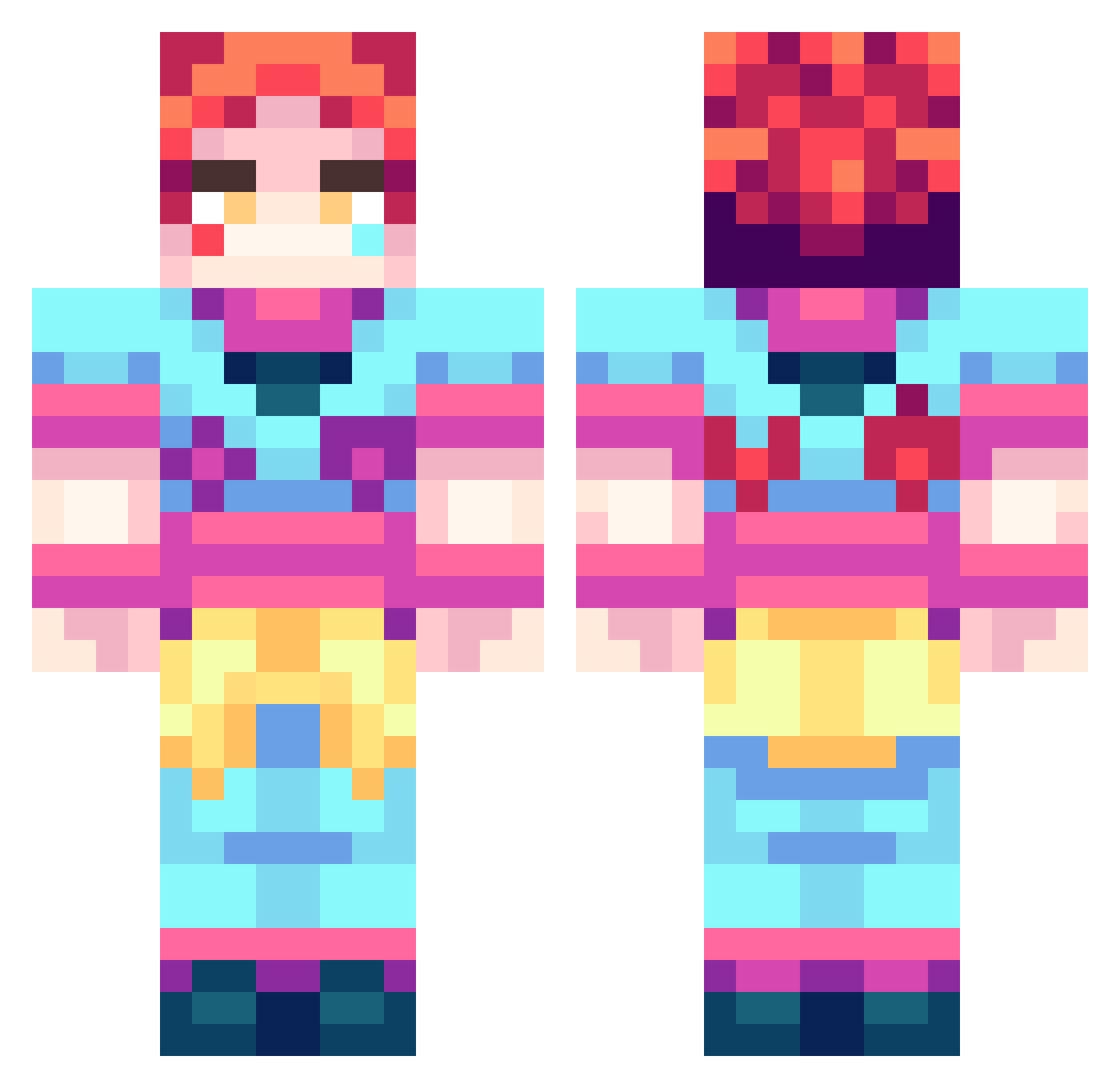 Vallouu Minecraft skin, front and back view