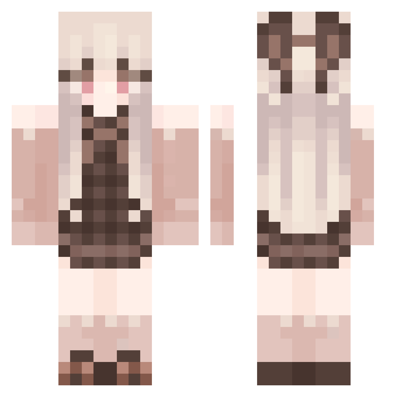 Koshiraru Minecraft skin, front and back view