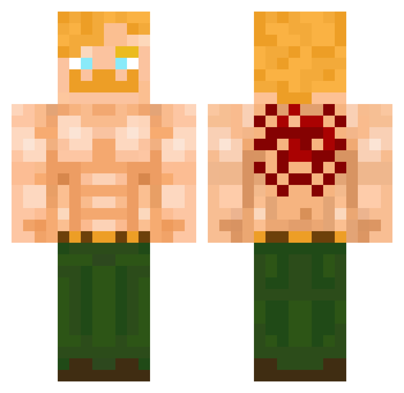 robinlove Minecraft skin, front and back view
