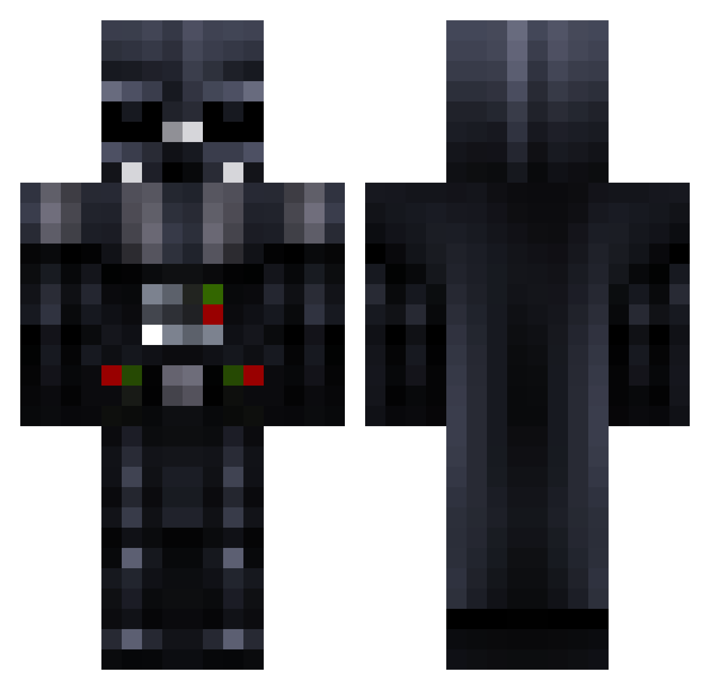 Skrillo Minecraft skin, front and back view