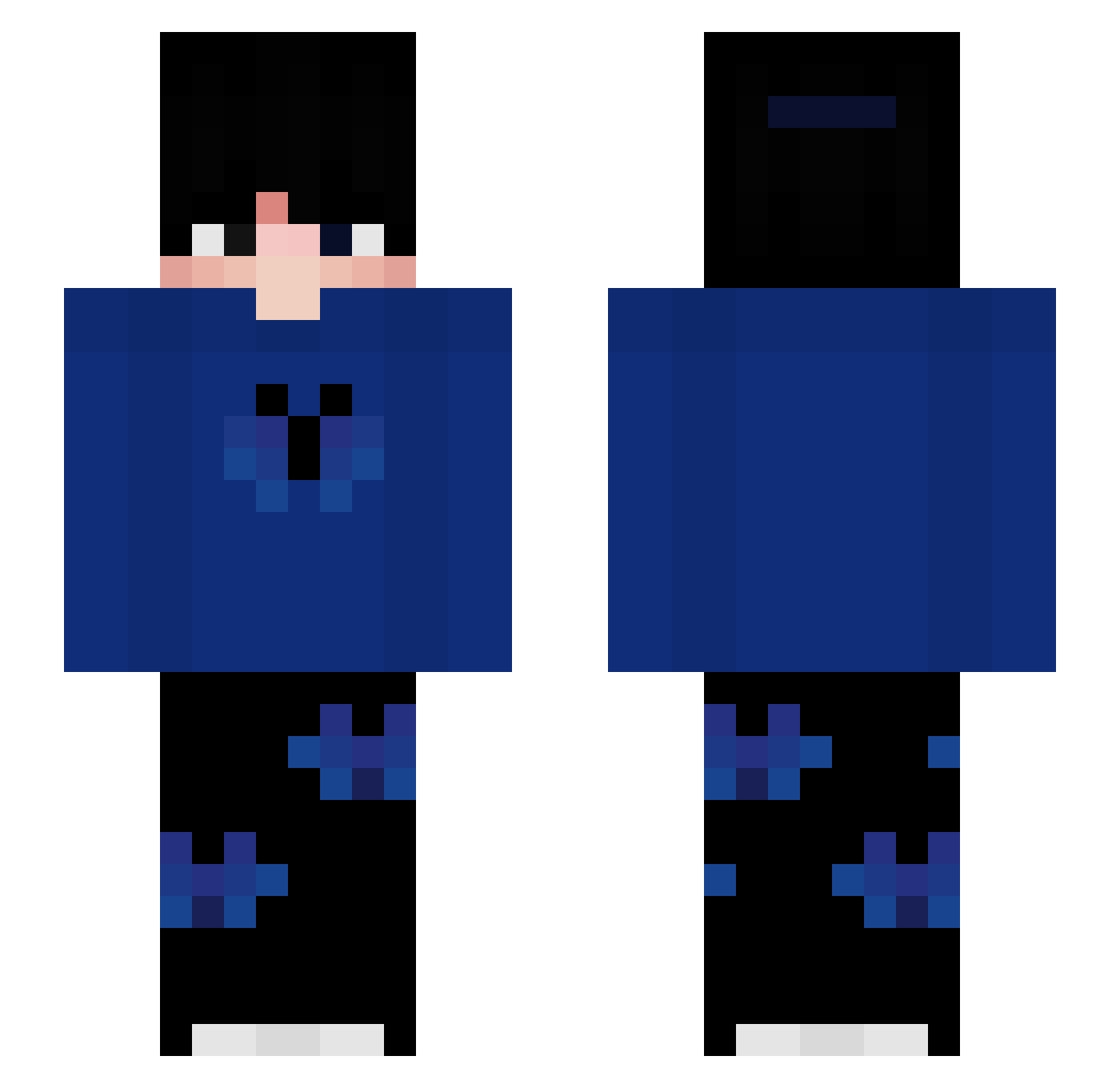 zuminhoo Minecraft skin, front and back view