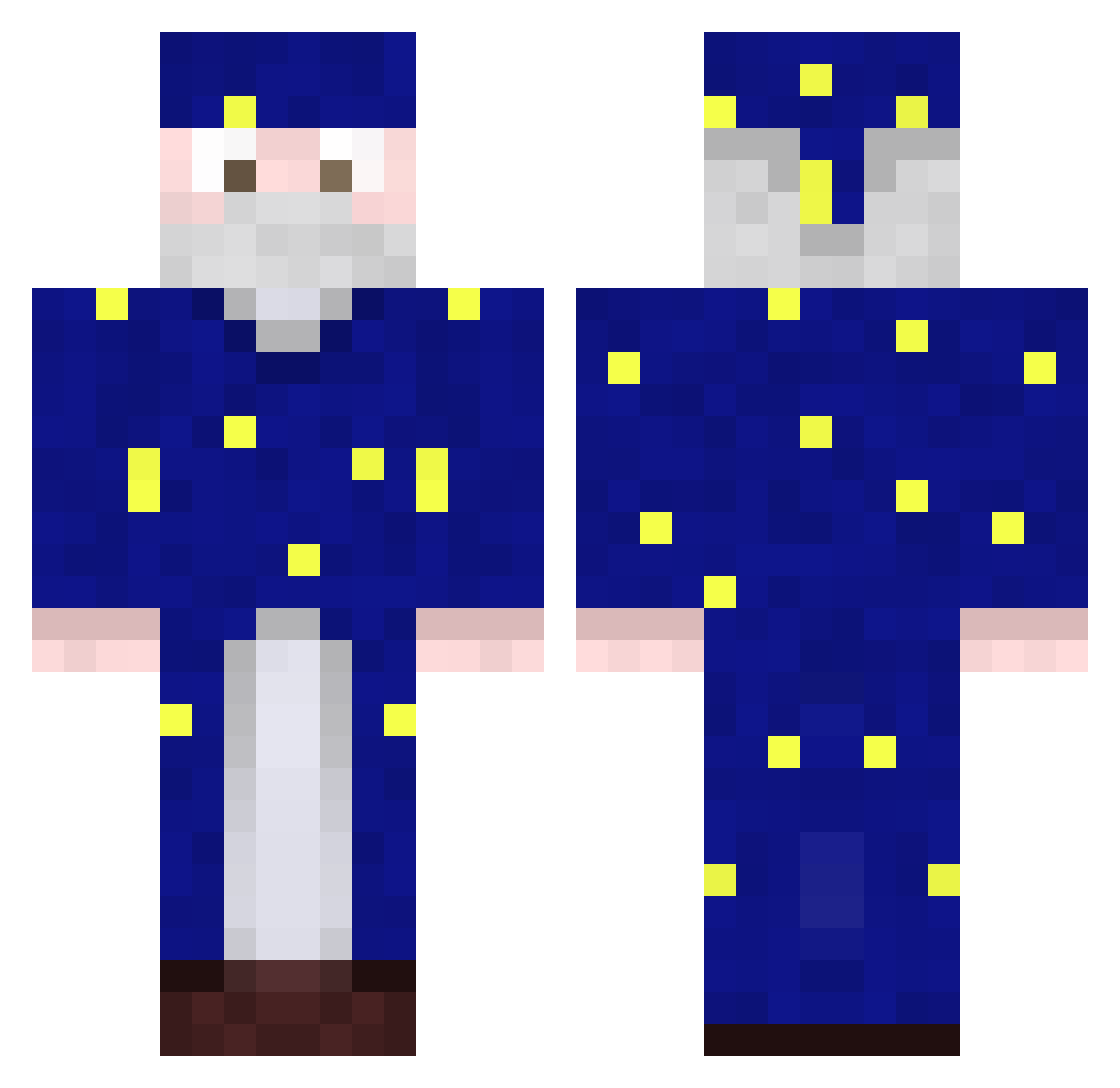Polariy89 Minecraft skin, front and back view