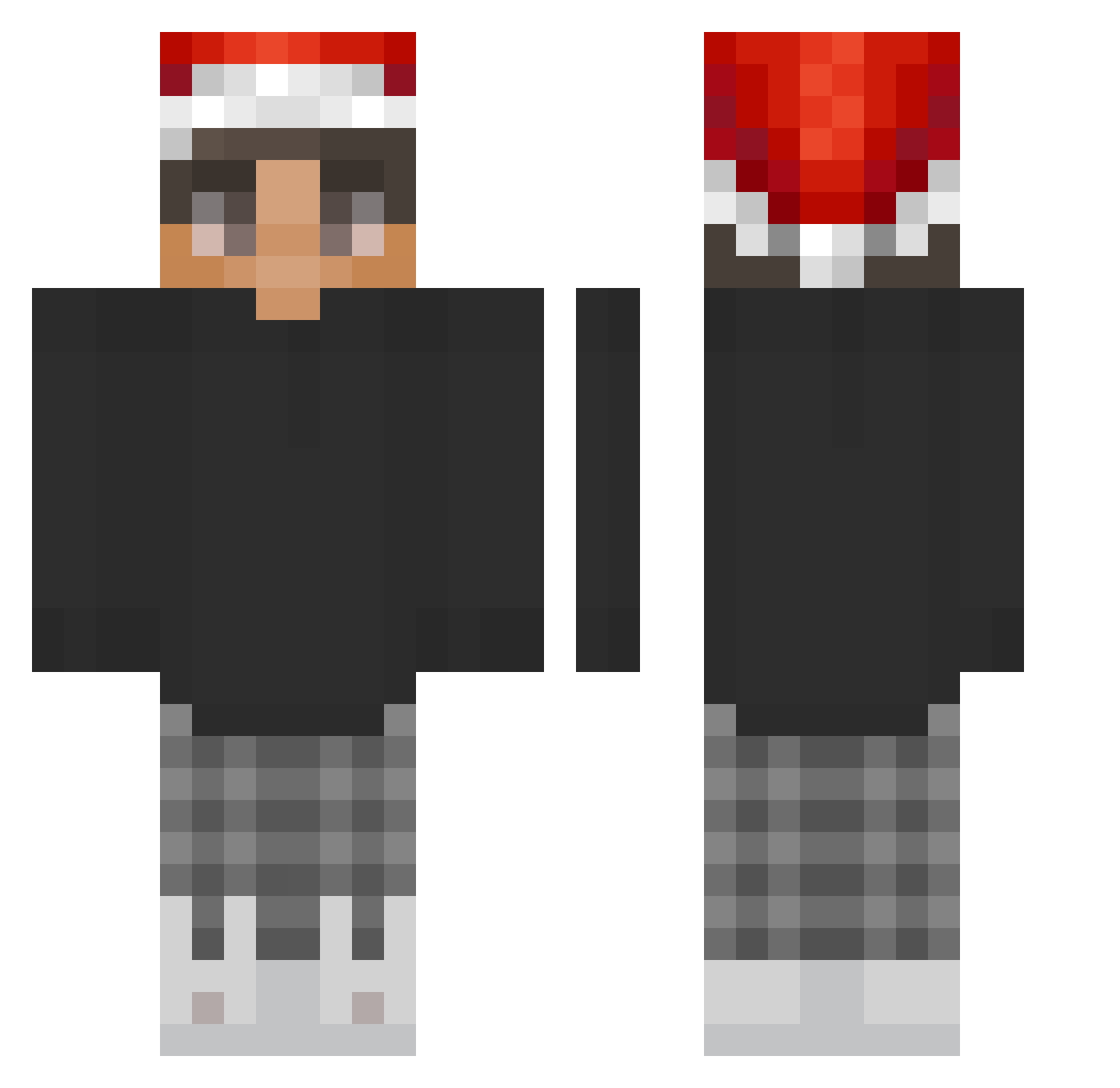 WYLD_Panda Minecraft skin, front and back view