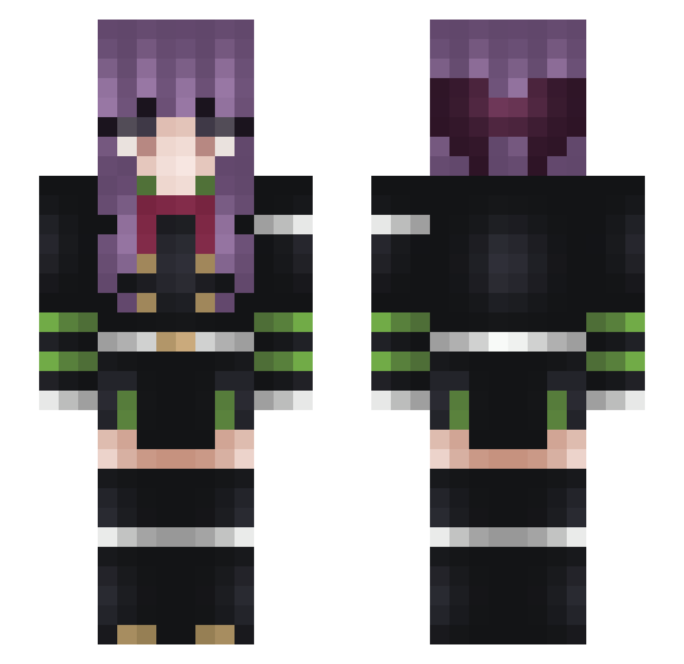 porfeitan Minecraft skin, front and back view