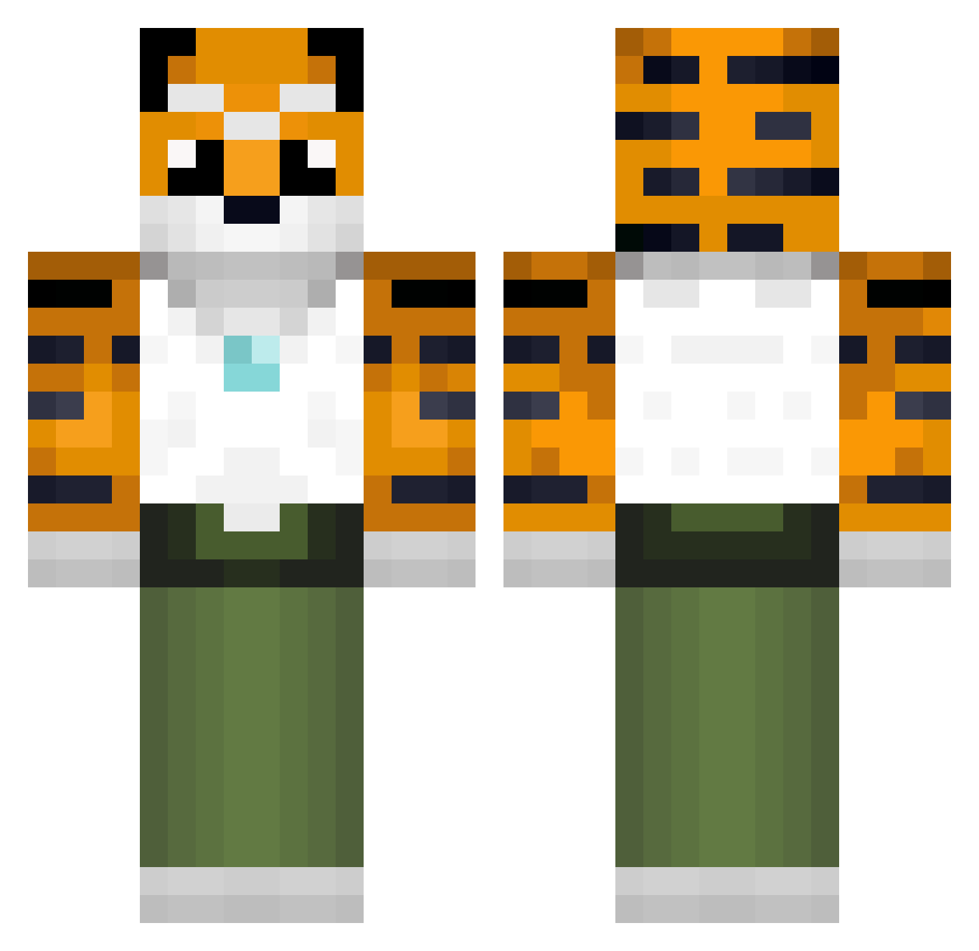 Glacialflo Minecraft skin, front and back view