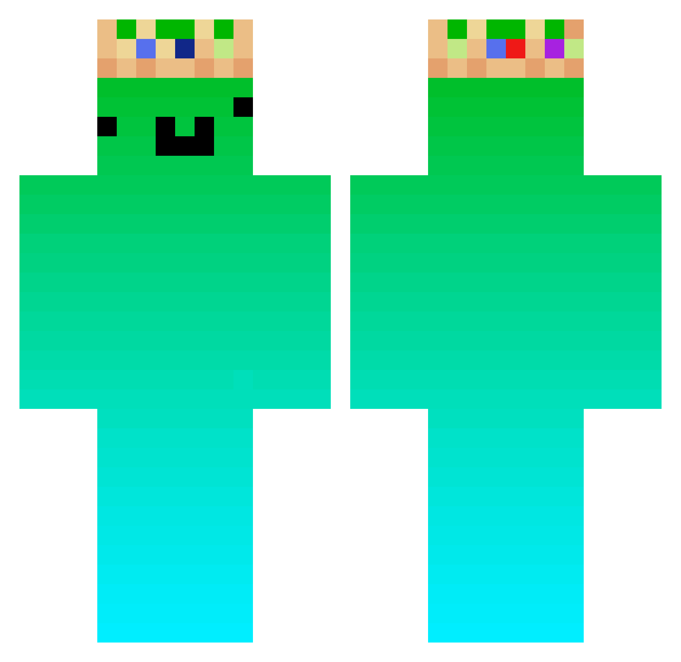 fwzz Minecraft skin, front and back view