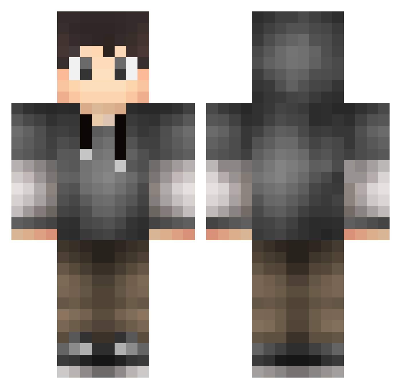decisions Minecraft skin, front and back view