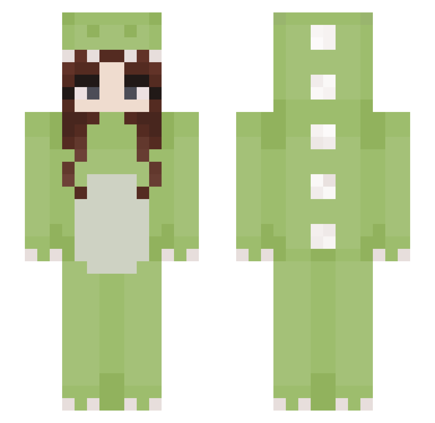 Yuki027 Minecraft skin, front and back view