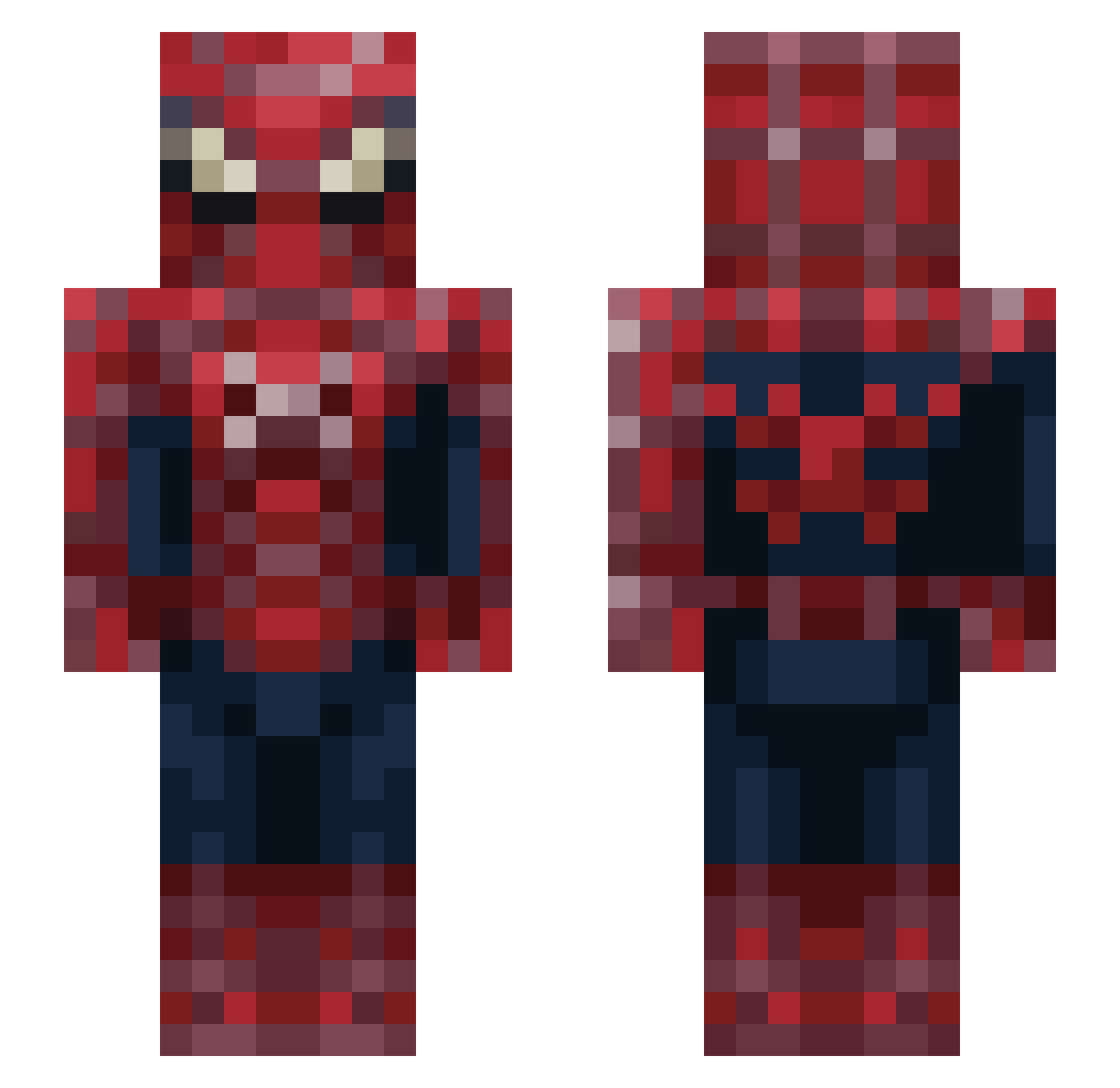 ChazzaXP Minecraft skin, front and back view
