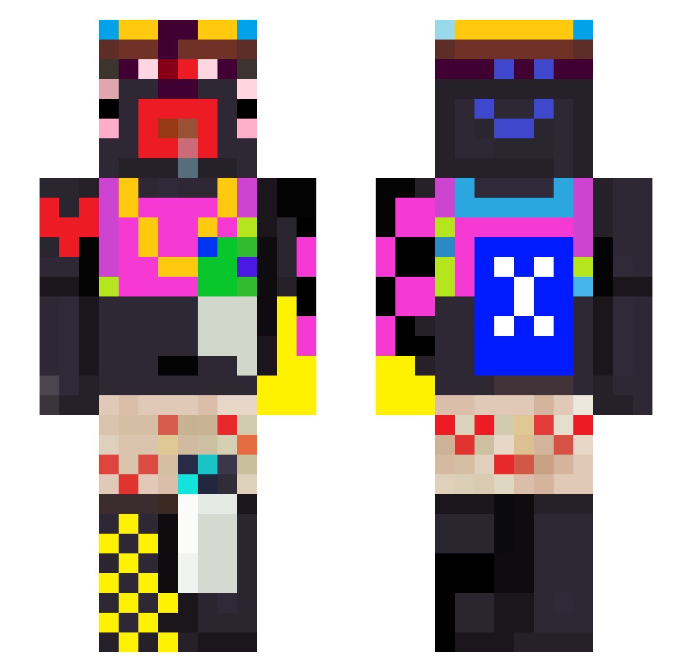 Jorbit0 Minecraft skin, front and back view