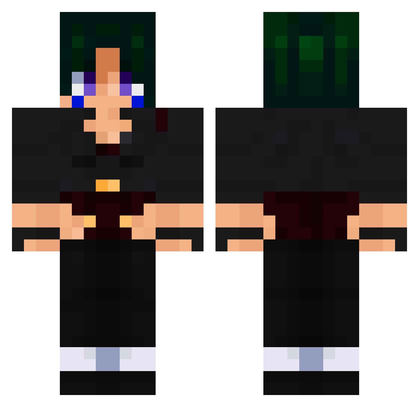 Olivia_Snow Minecraft skin, front and back view