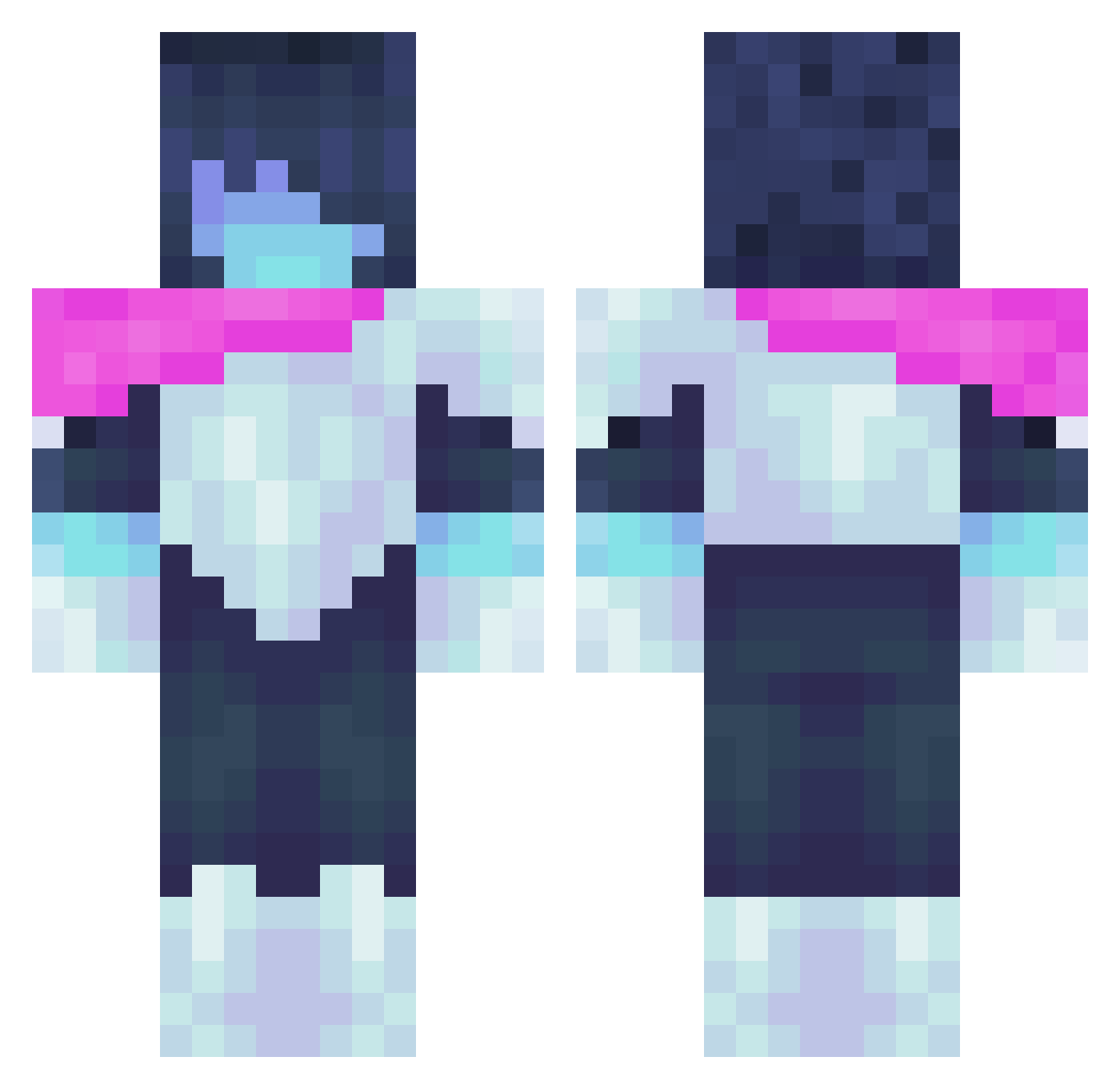 YehuDash Minecraft skin, front and back view