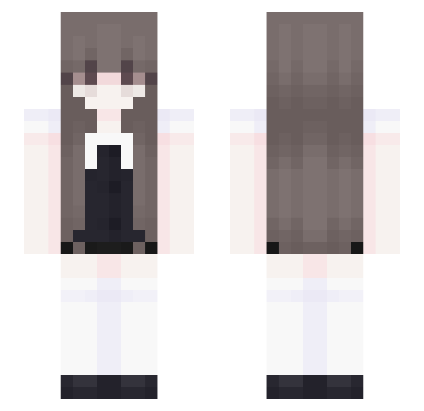 svynlol Minecraft skin, front and back view