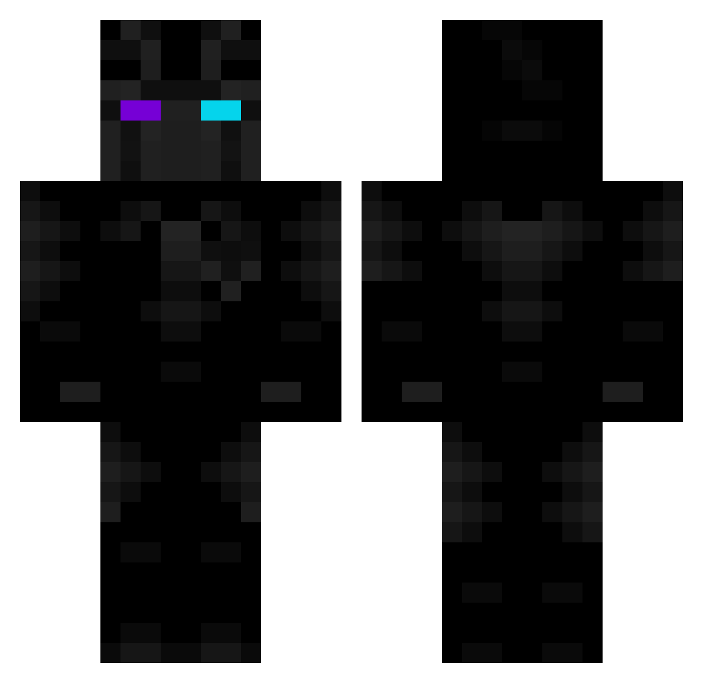 bnvas Minecraft skin, front and back view
