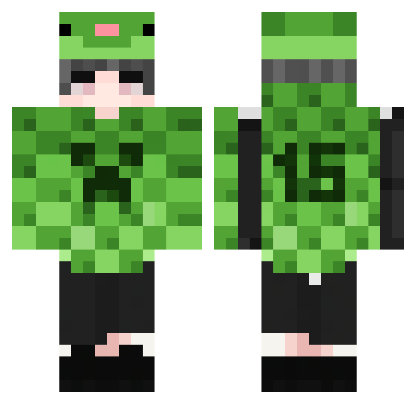 SpiderCreep Minecraft skin, front and back view