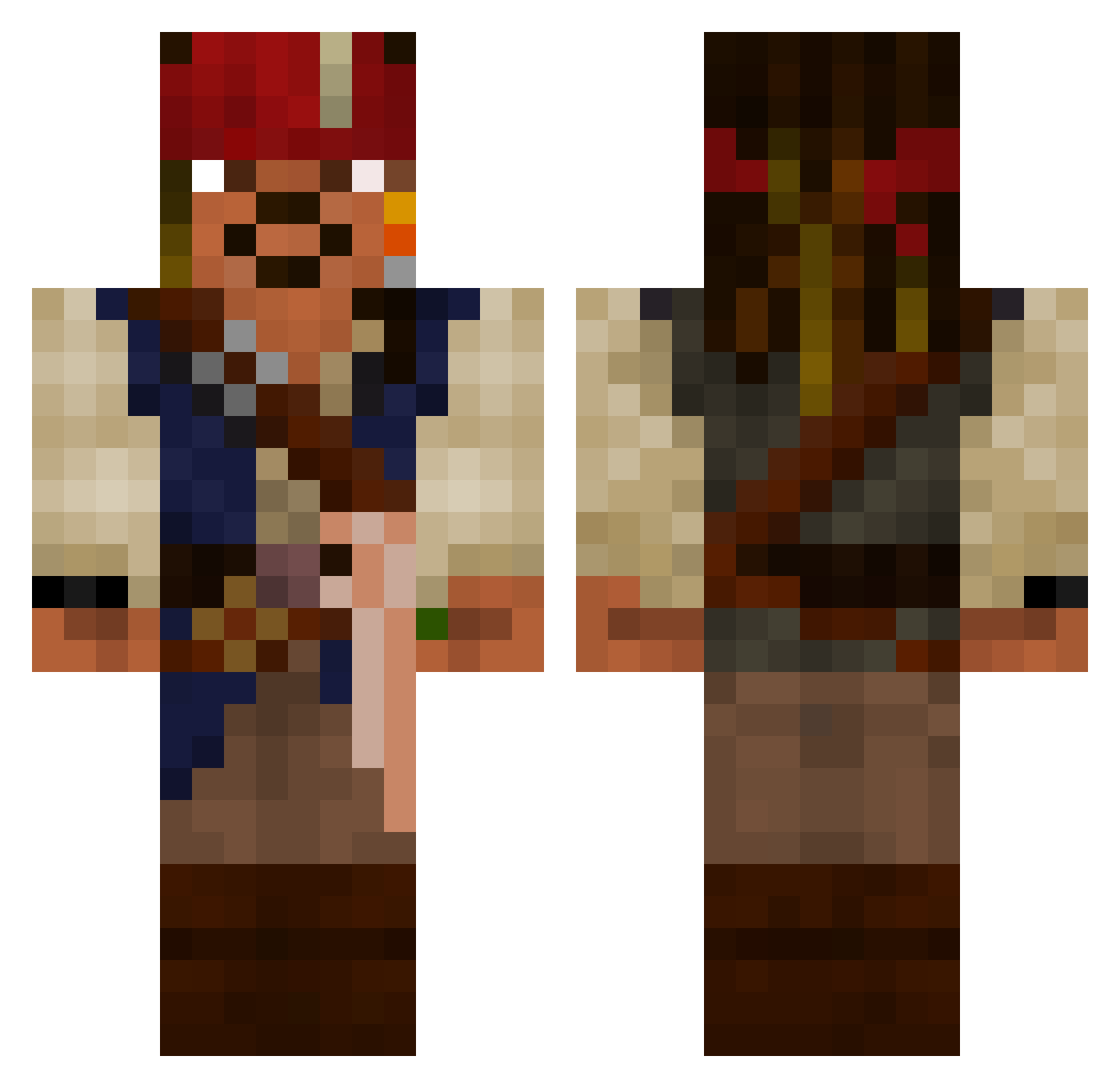 Kwapa Minecraft skin, front and back view