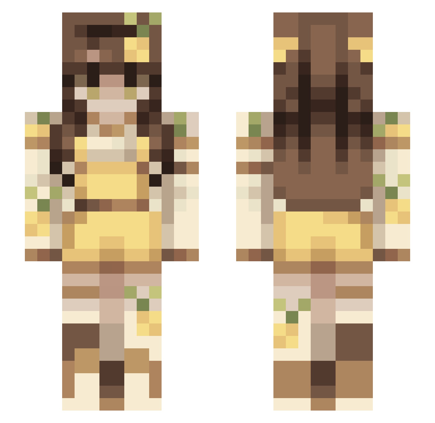 Leoni0 Minecraft skin, front and back view