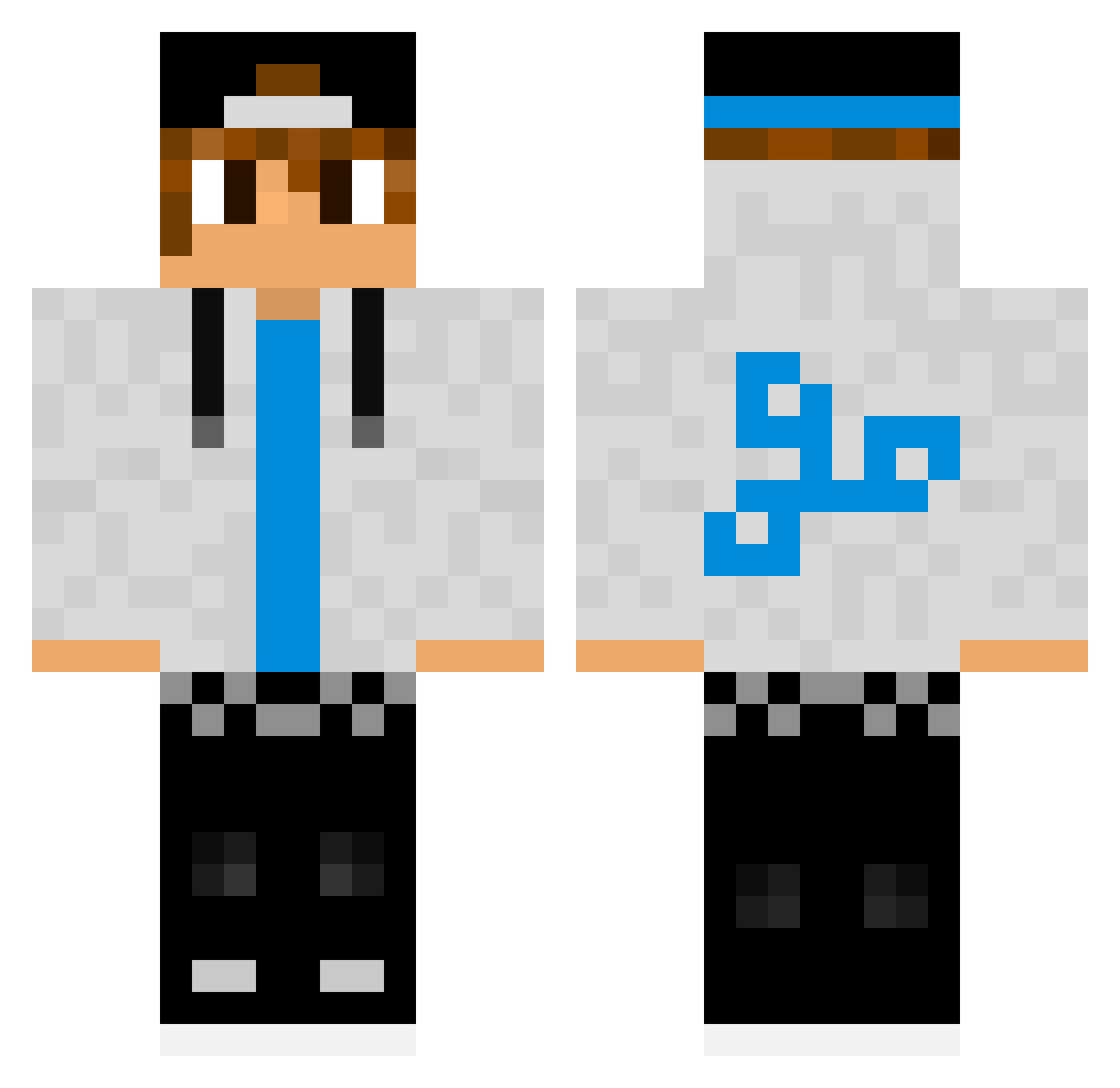 UnPreDicT Minecraft skin, front and back view