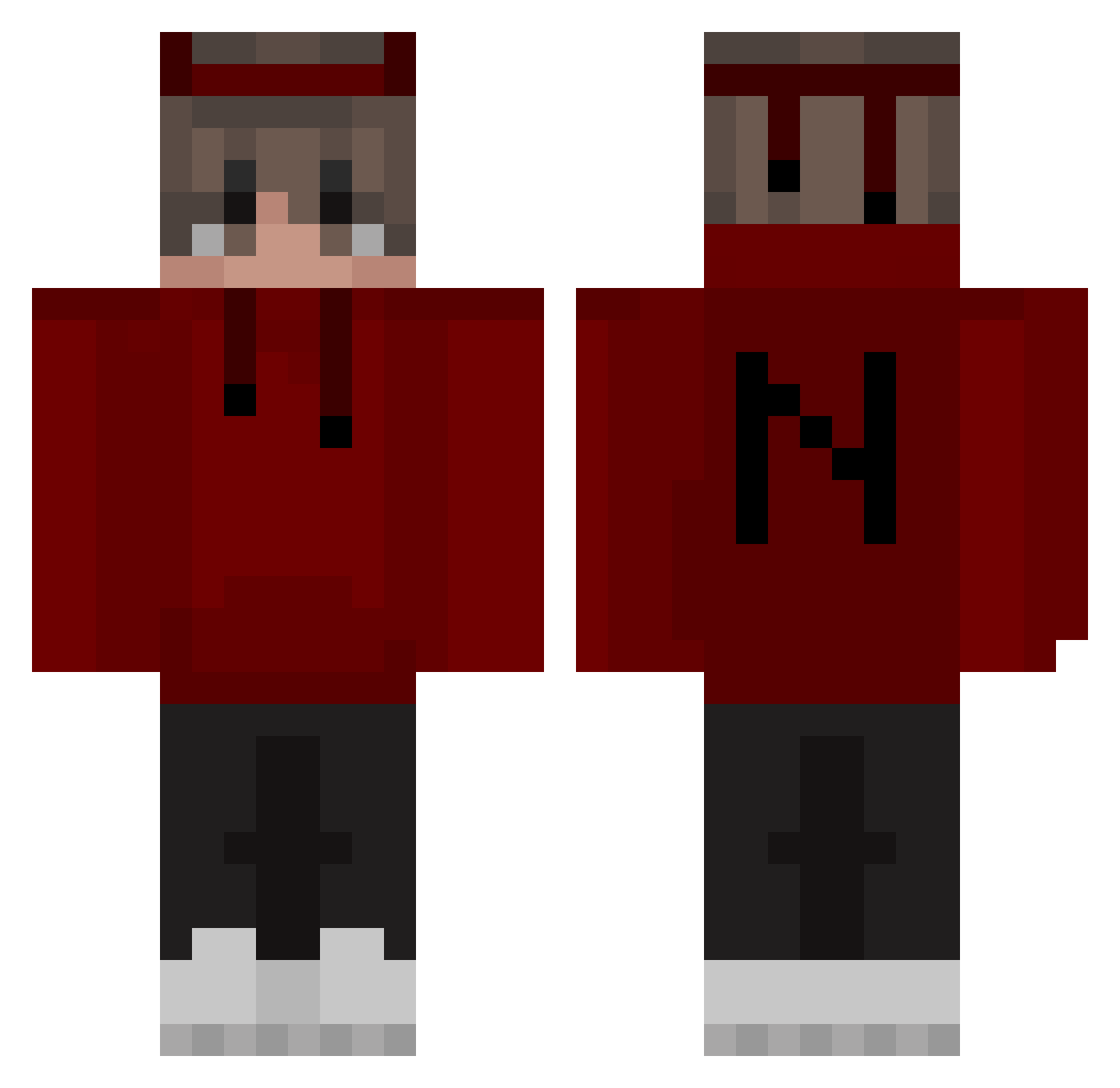 Squeeze1007 Minecraft skin, front and back view