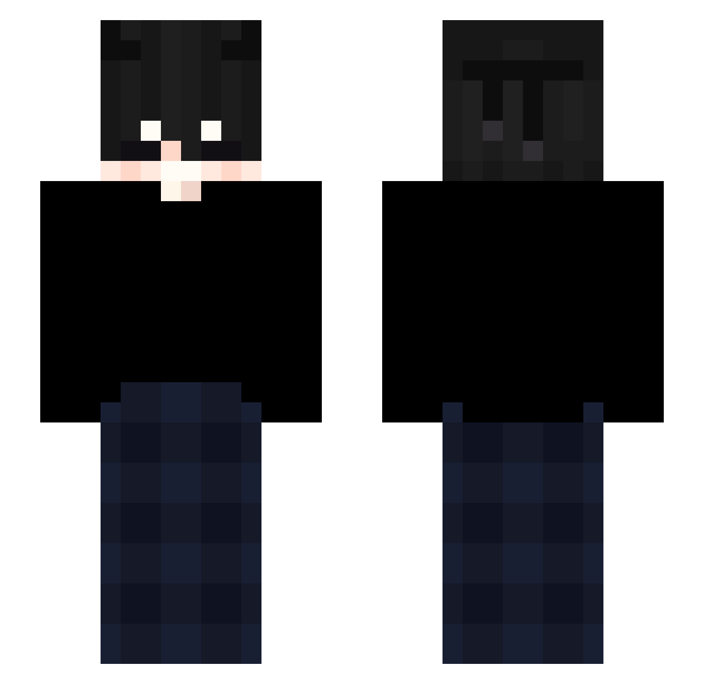 unmeta Minecraft skin, front and back view