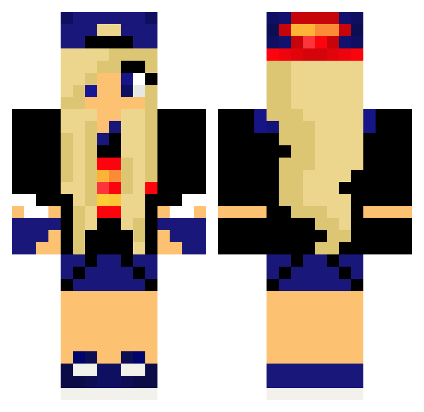 Alysa Minecraft skin, front and back view