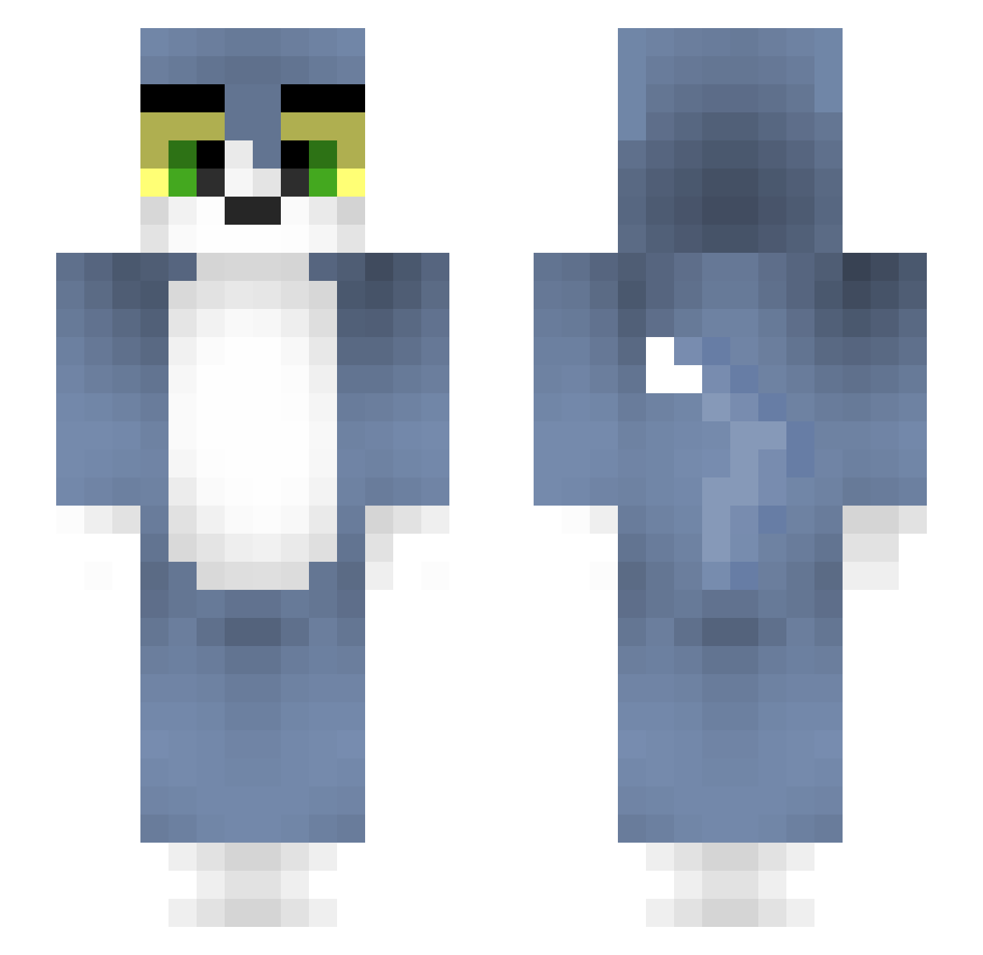 Linspen Minecraft skin, front and back view