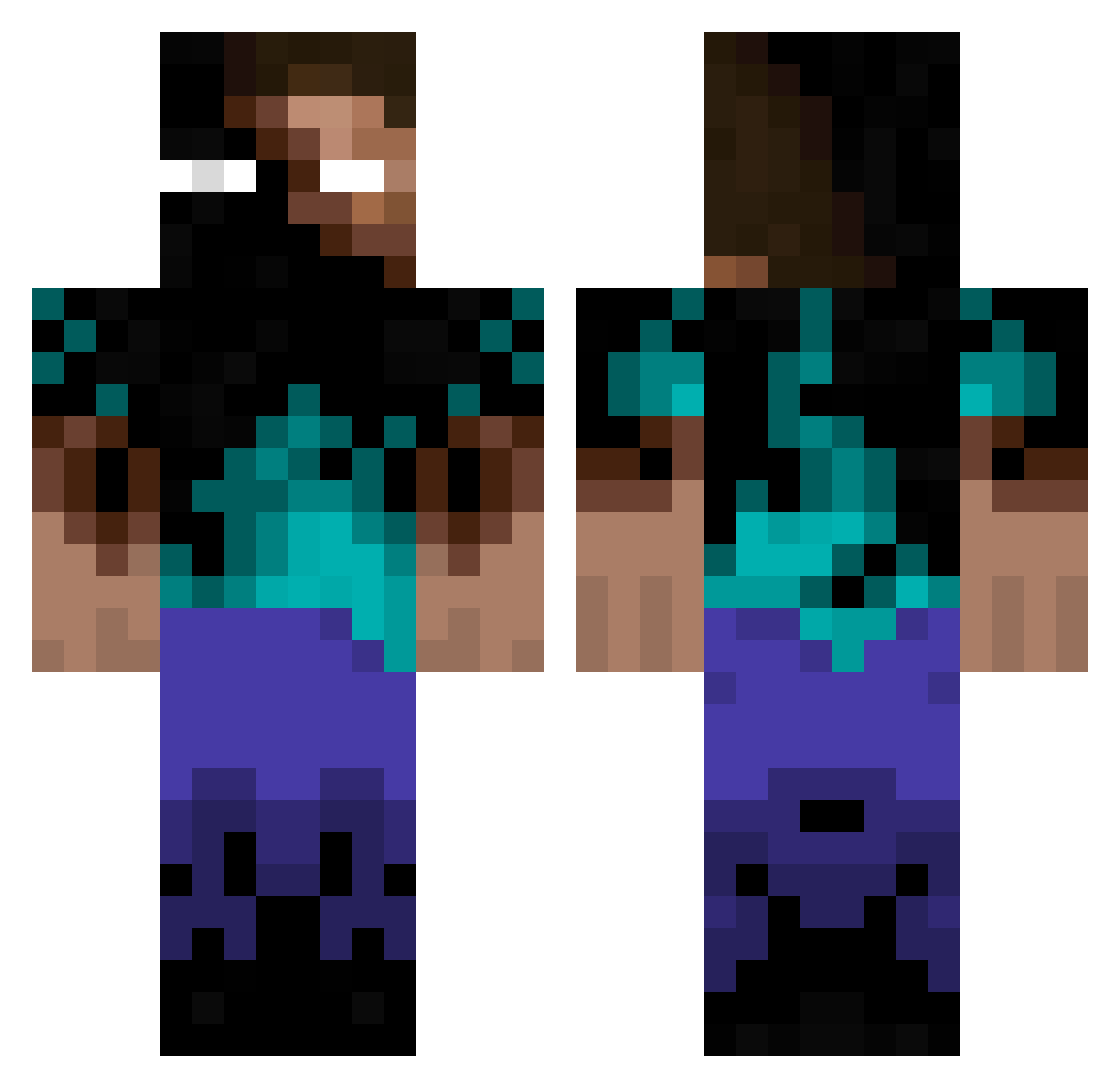 Vithor0307 Minecraft skin, front and back view
