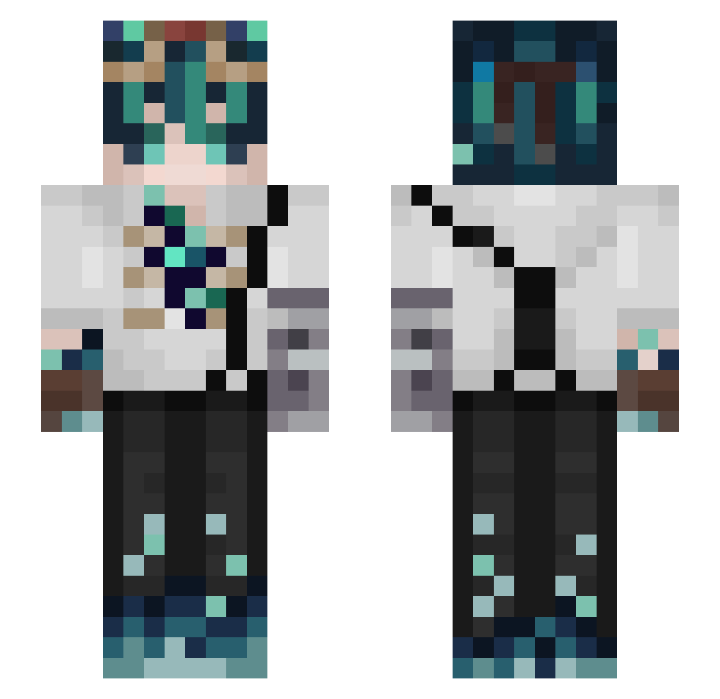 sleeepycrow Minecraft skin, front and back view