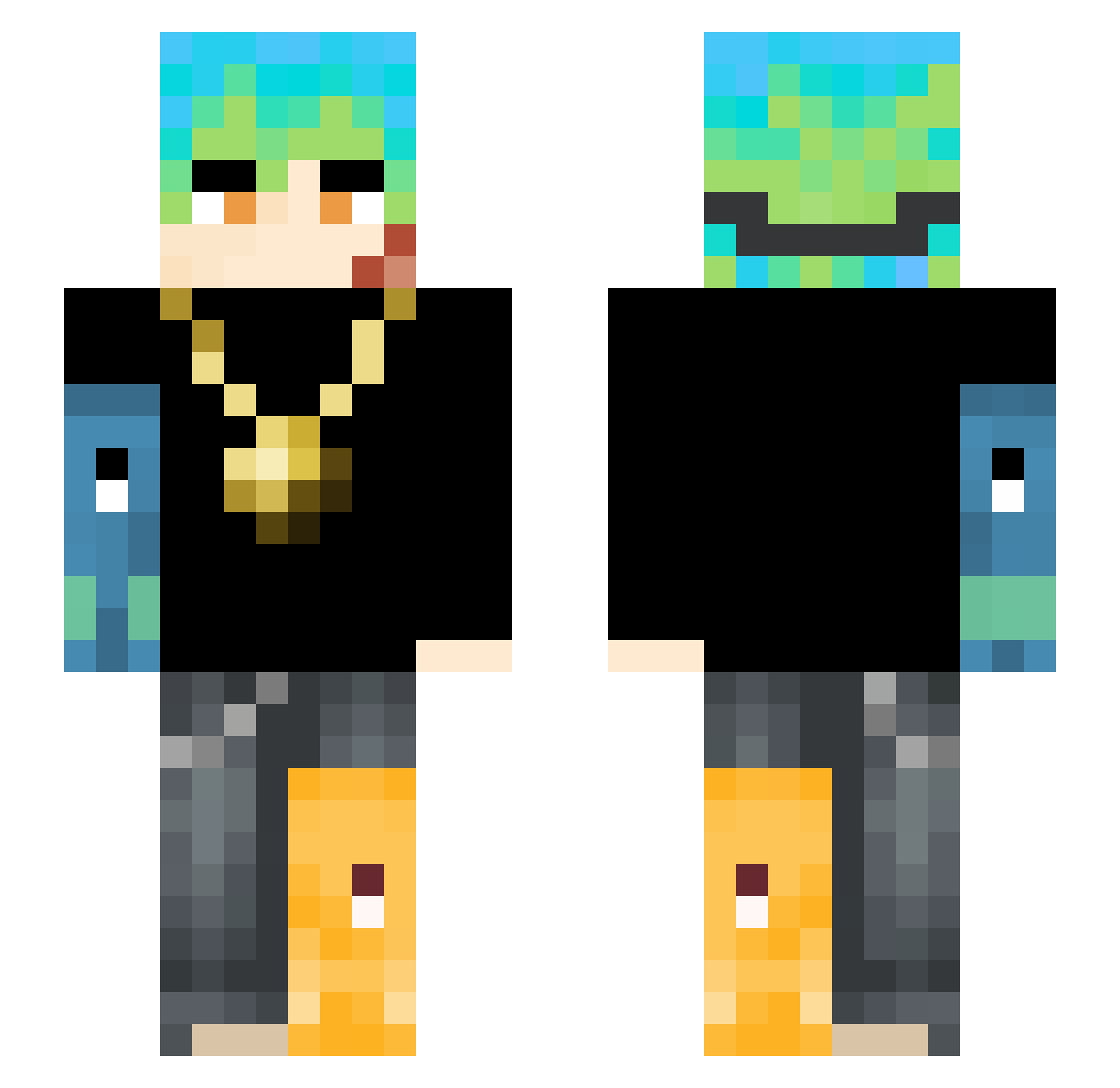 mineman2026 Minecraft skin, front and back view