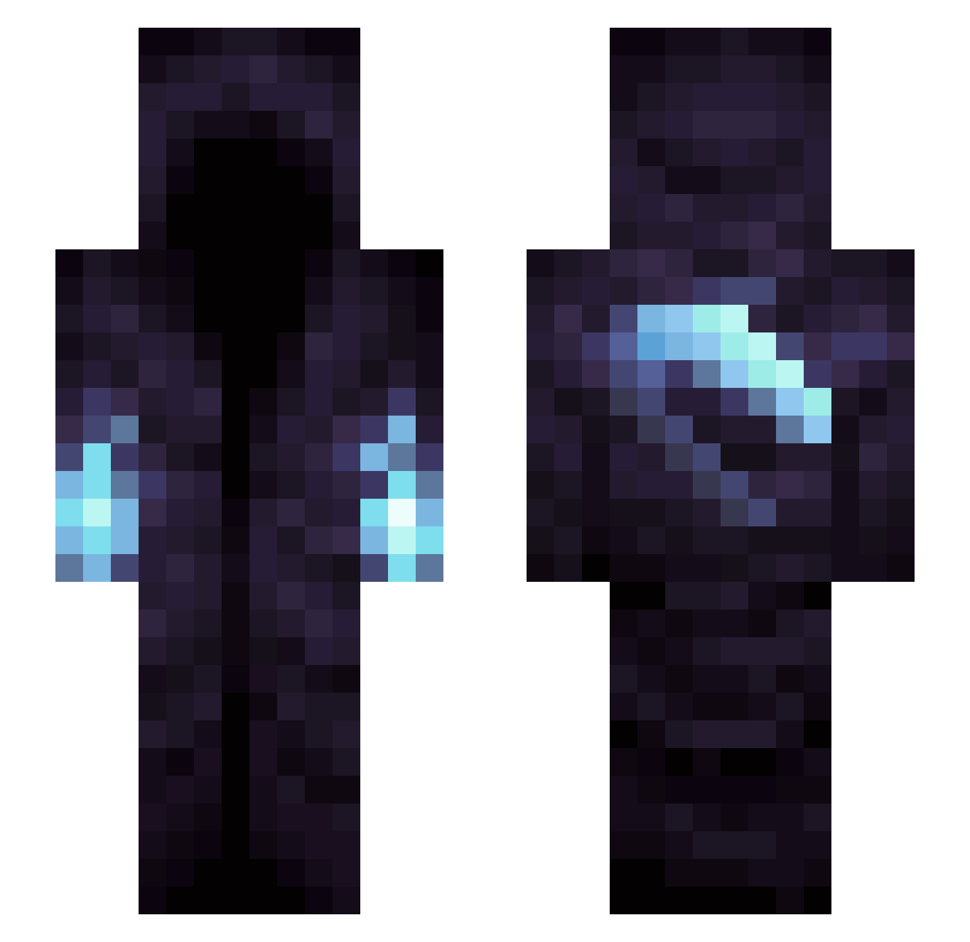 Nazzect Minecraft skin, front and back view