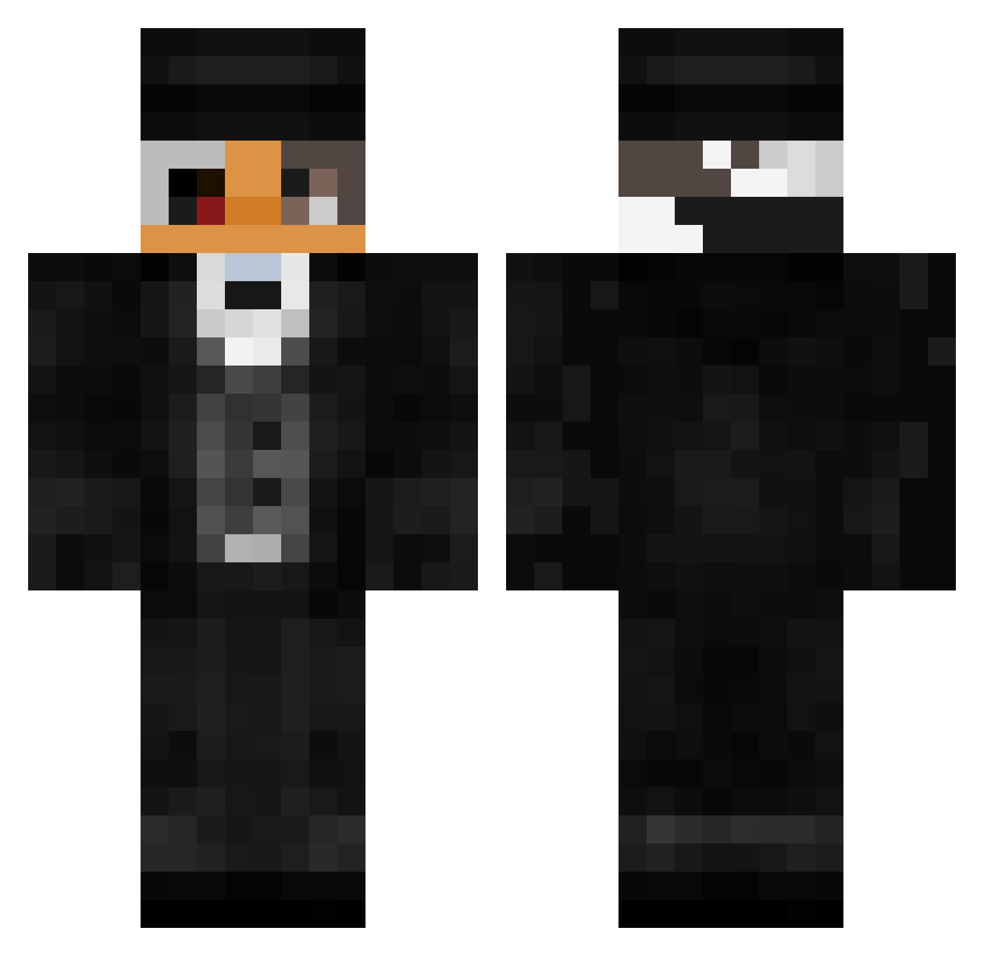 JackisntSleeping Minecraft skin, front and back view